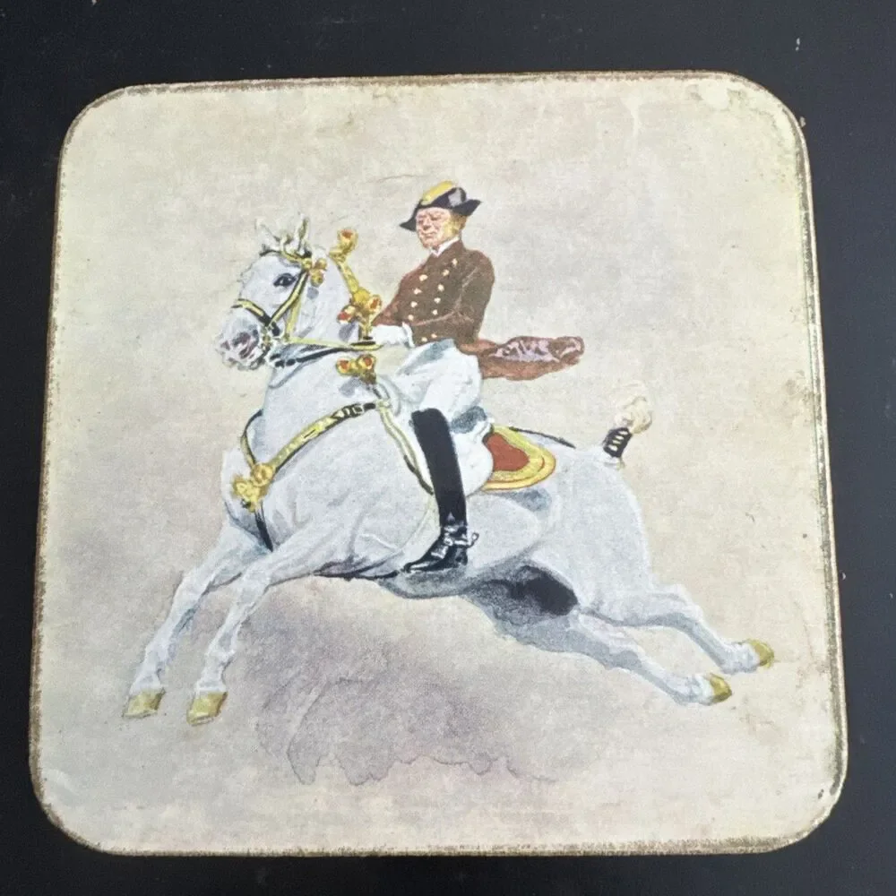 Vintage Alexander Pock Modern Riding School Sheraton Set of Five Coasters Horses